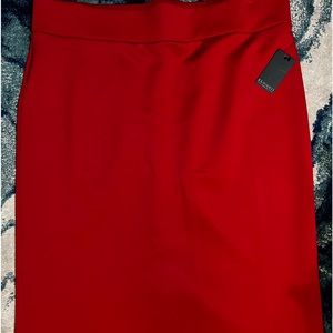 Eloquii red pencil skirt, kick pleat at the back. new with tags.